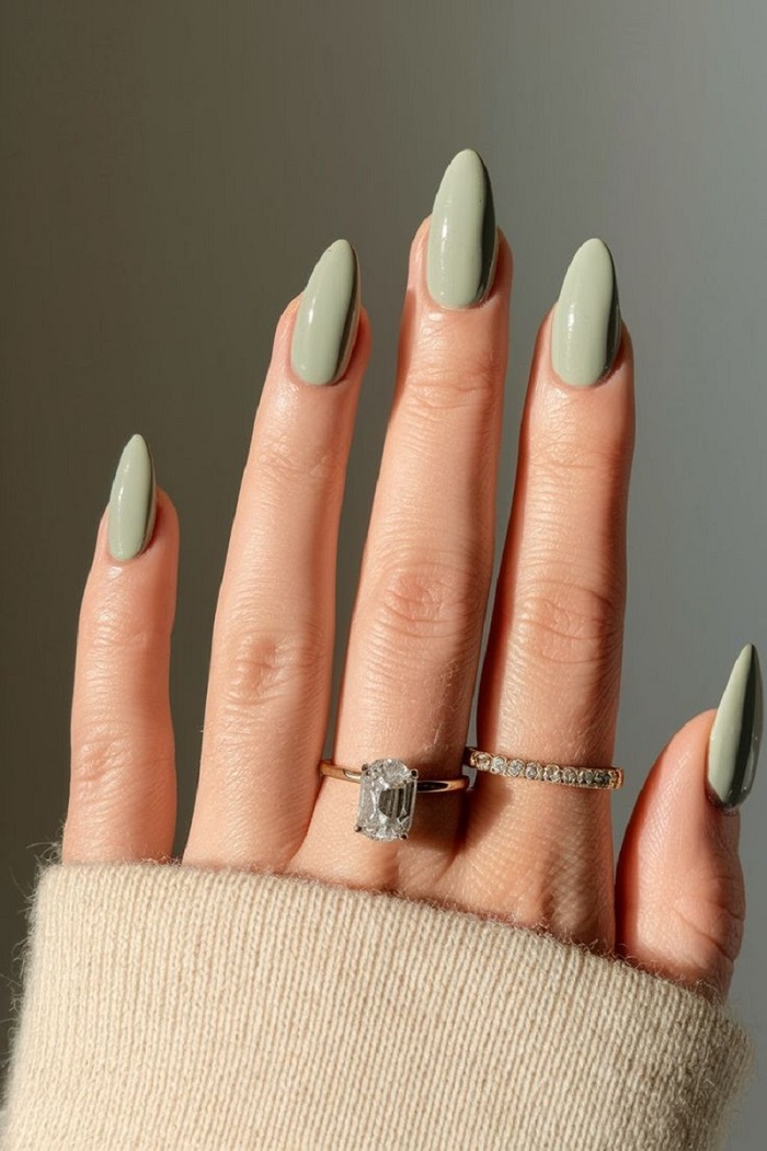 Hình ảnh nail màu xanh bơ 4