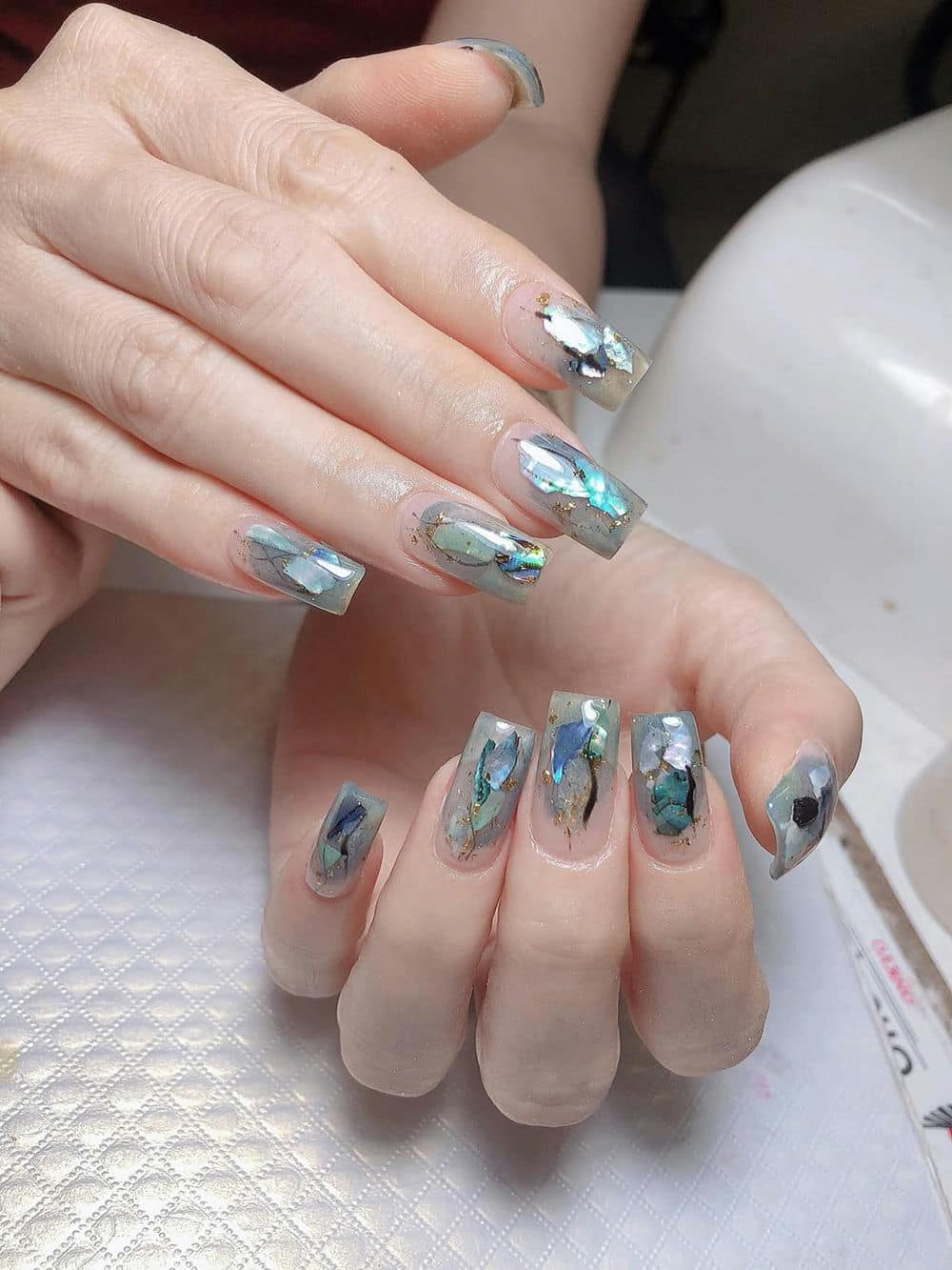 Mẫu nail ẩn xà cừ đẹp