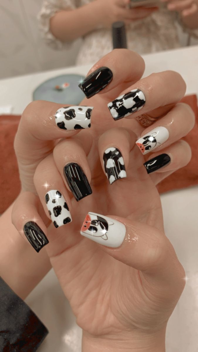Mẫu nail bò sữa xinh
