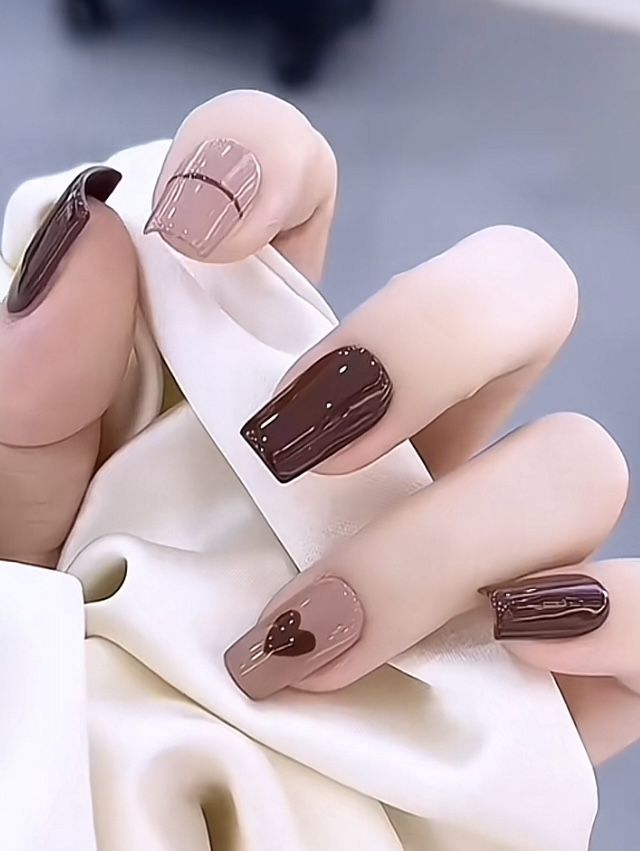 Nail 2 màu phong cách