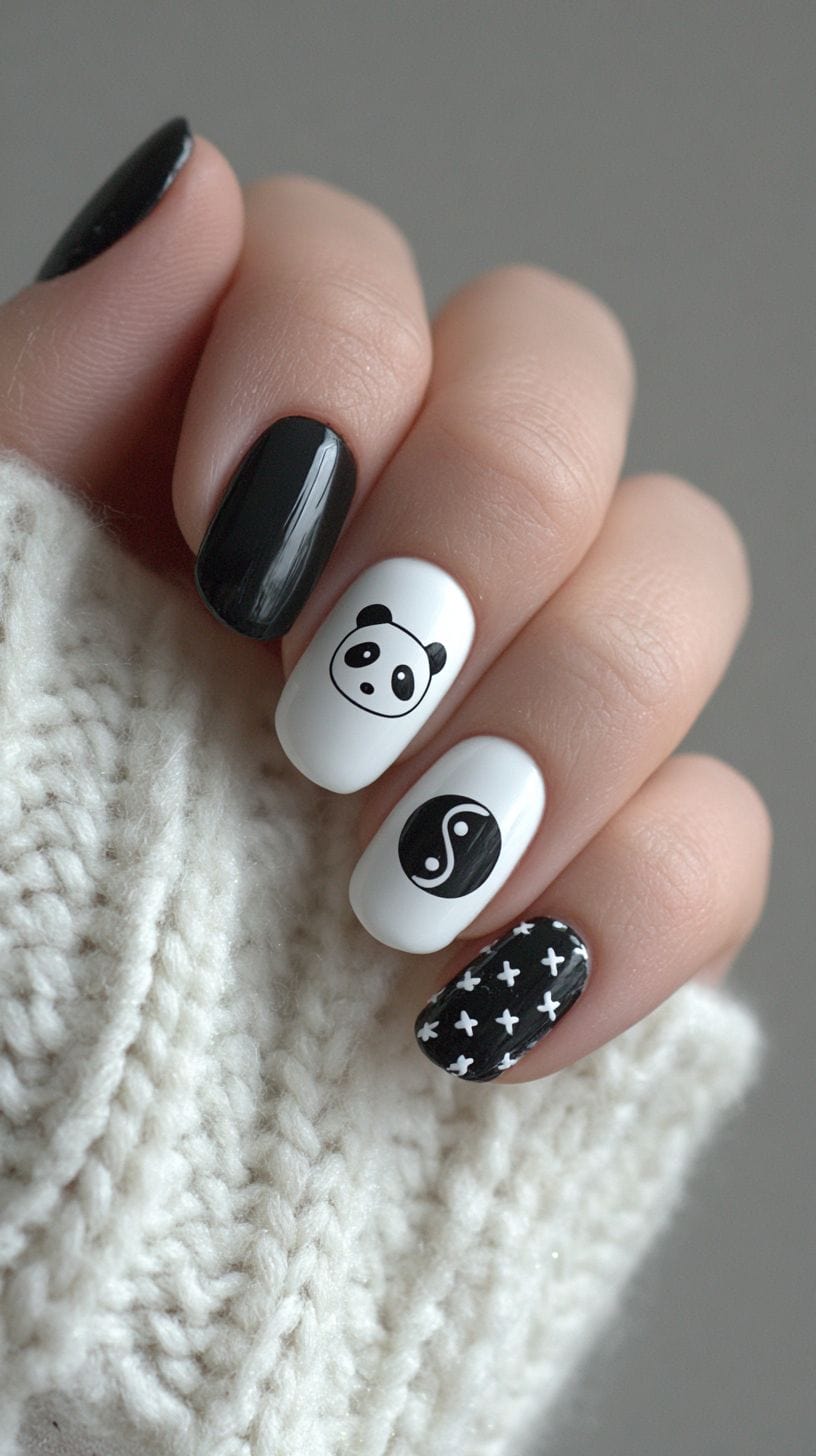 Nail gấu trúc độc đáo.