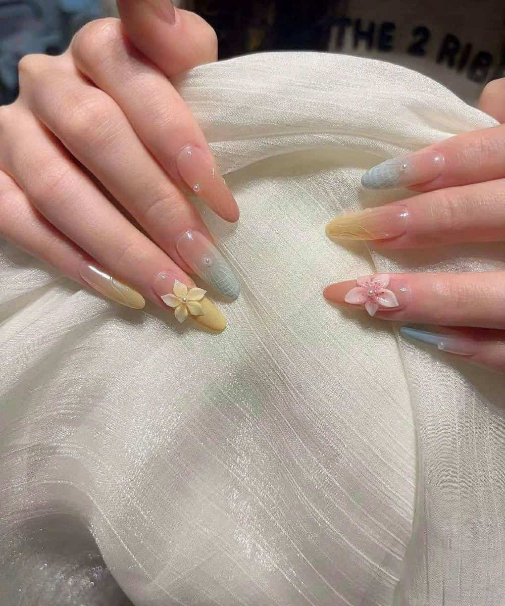 Nail màu hồng phong cách