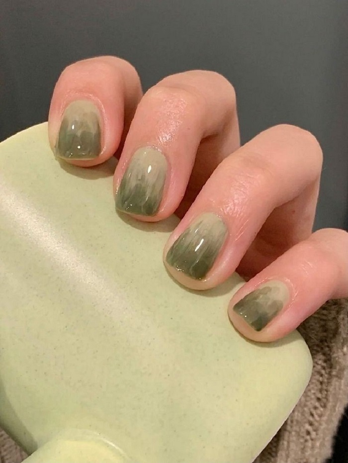 Nail mau xanh bo 4