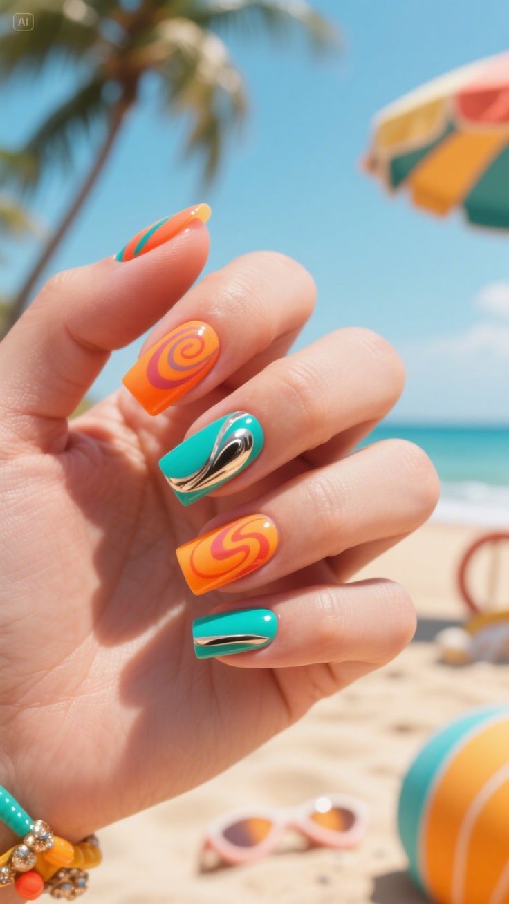 Nail nhiều màu độc đáo