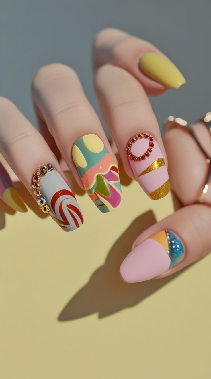 Nail nhiều màu ngọt ngào