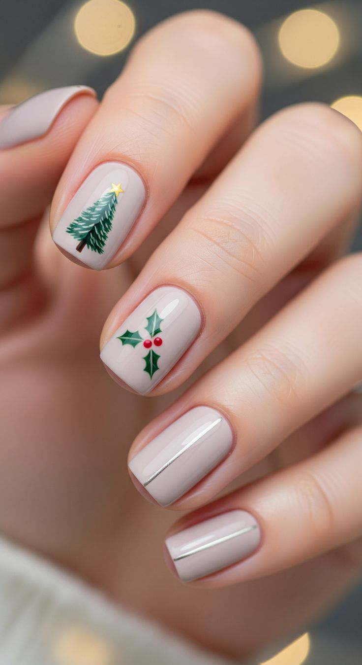 Nail noel họa tiết tuyết