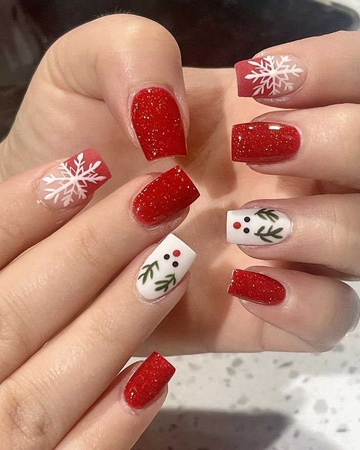 Nail noel tinh tế nổi