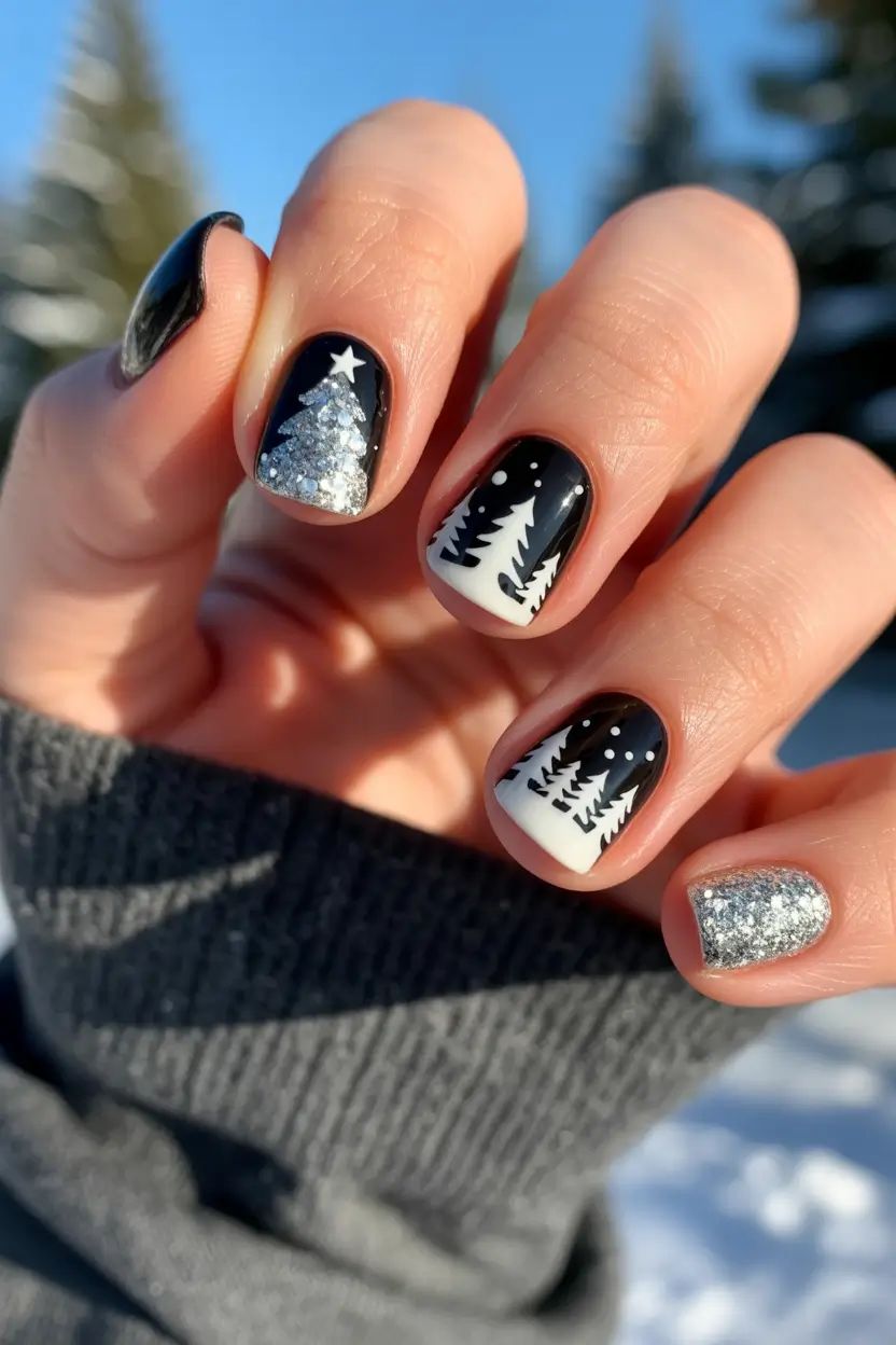 Nail noel tông đỏ xinh