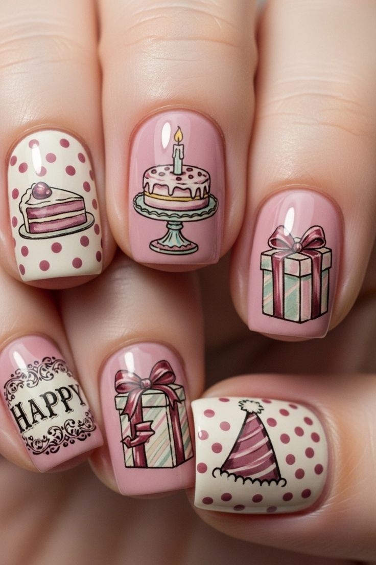 Nail sinh nhật dự tiệc