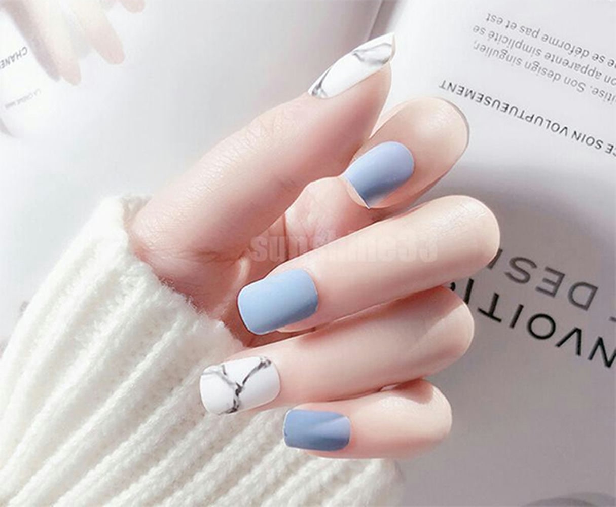 Nail xanh dương đẹp tinh tế