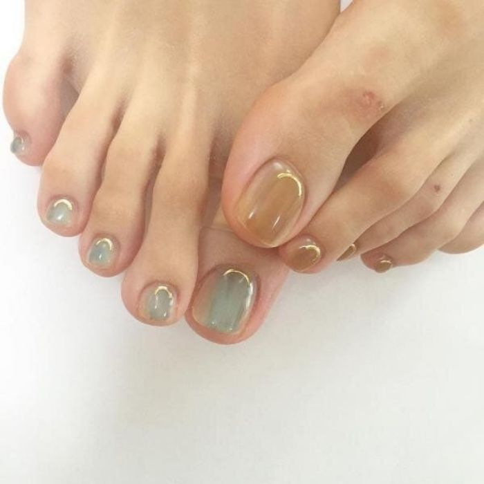 ảnh nail màu xanh