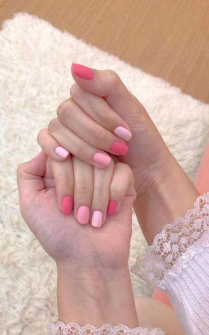 ảnh nail sơn trơn đáng yêu