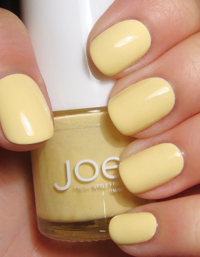 ảnh nail sơn trơn tone vàng