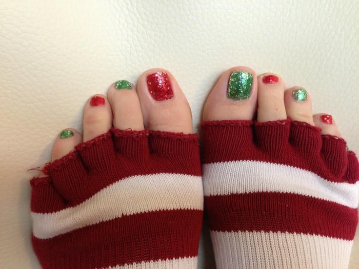 bộ nail chân noel đẹp