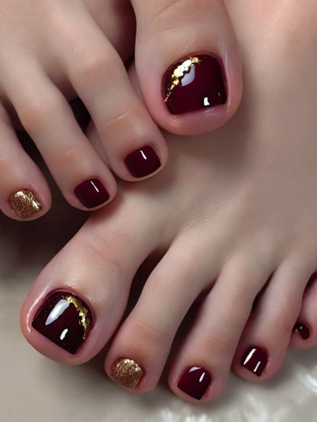 nail chân màu nâu đất