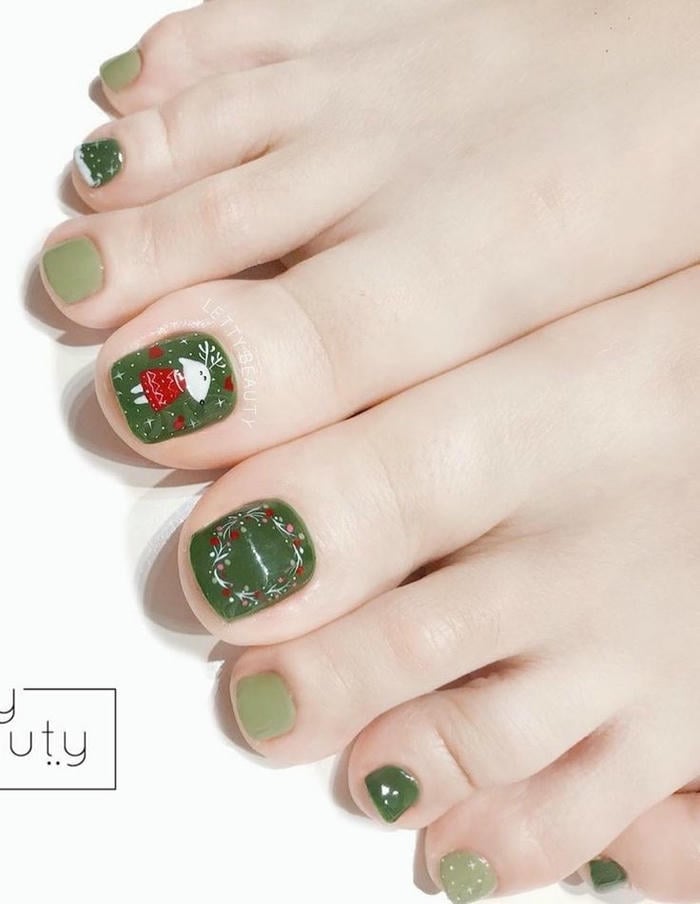 mẫu móng chân noel đẹp