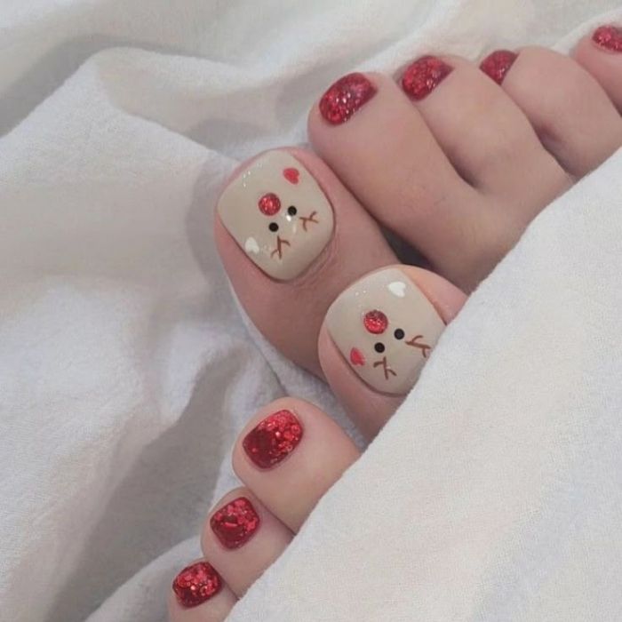 mẫu móng chân noel