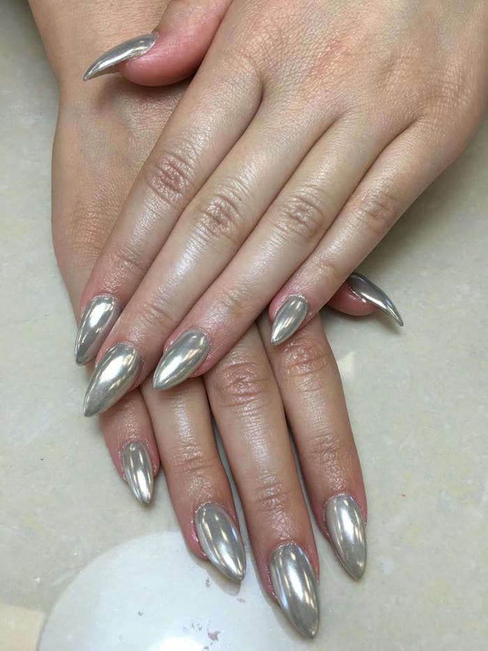 mẫu nail bạc cực đẹp