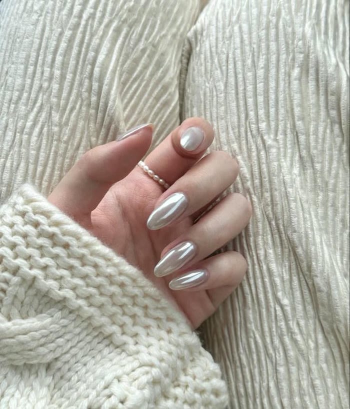 mẫu nail bạc