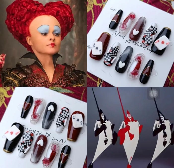 mẫu nail bộ bài độc đáo