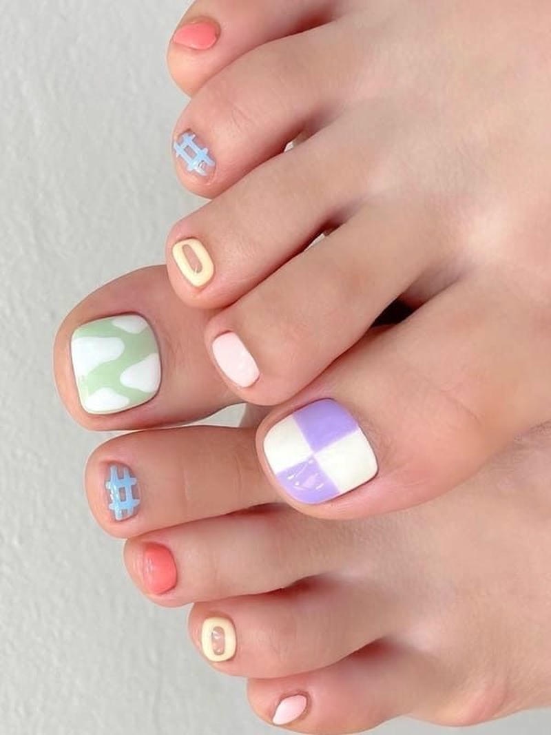 mẫu nail chân cực lung linh