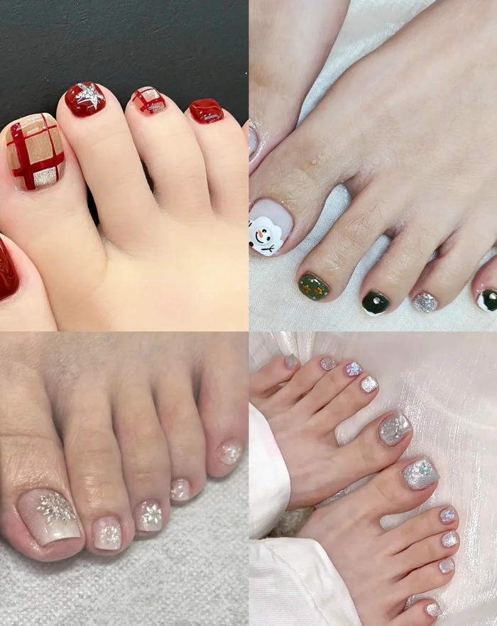 mẫu nail chân noel hot