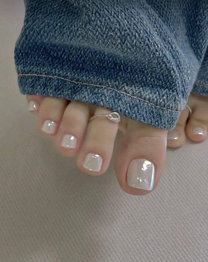 mẫu nail chân tráng gương siêu đẹp