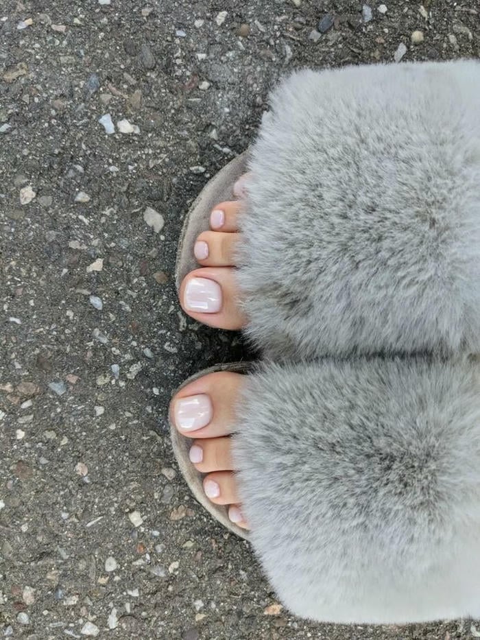 mẫu nail chân tráng gương