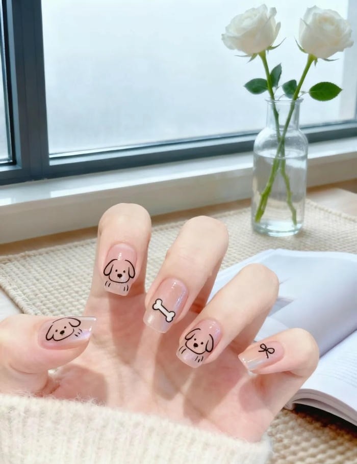 mẫu nail con vật dễ làm