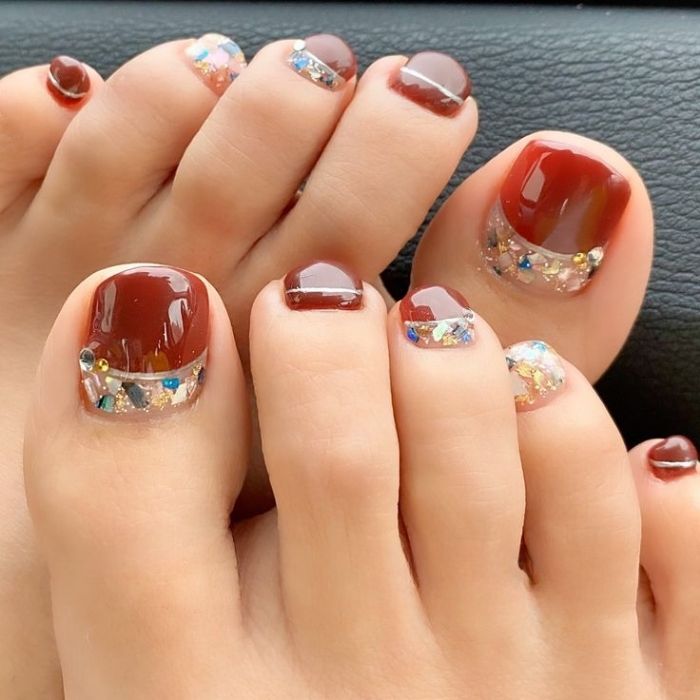 mẫu nail đẹp nâu thạch