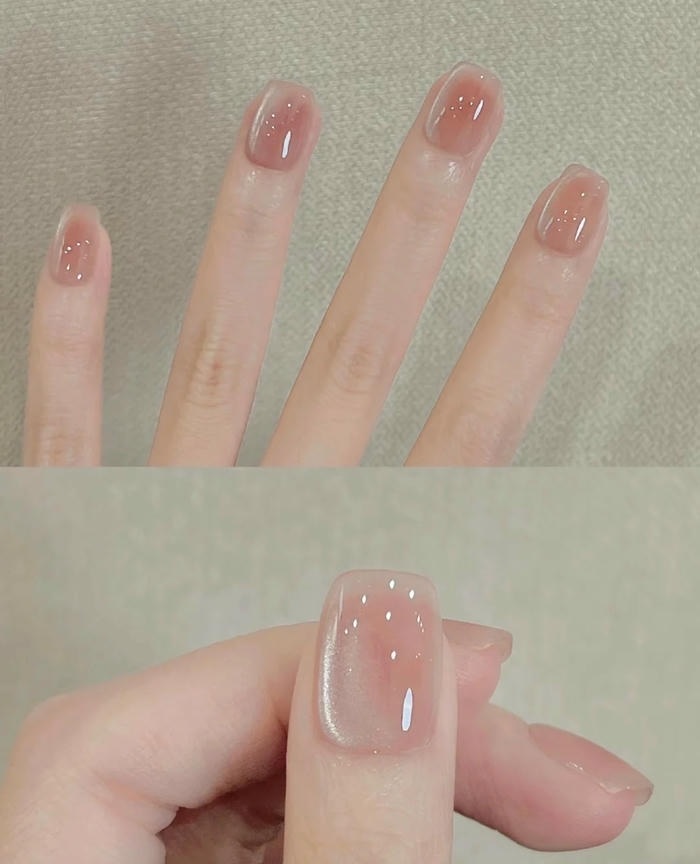 mẫu nail màu nude đẹp mắt