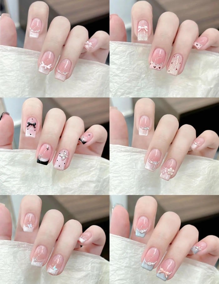 mẫu nail móng vuông đẹp mắt