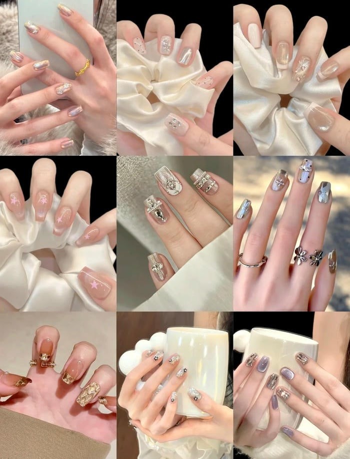 mẫu nail móng vuông thời trang