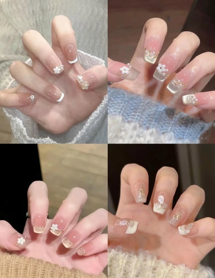 mẫu nail móng vuông xinh đẹp