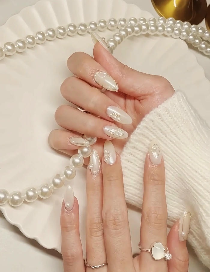mẫu nail ngọc trai đẹp