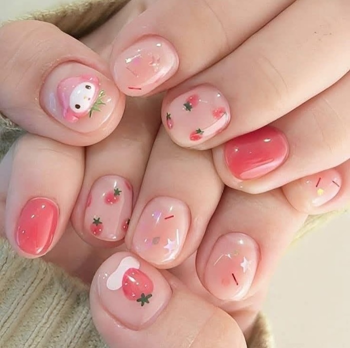 mẫu nail sơn thạch dễ thương