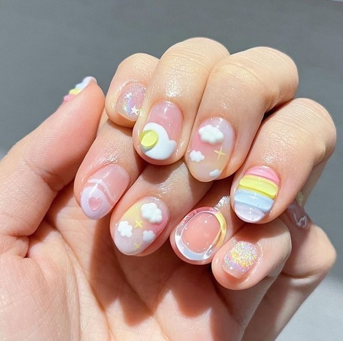 mẫu nail sơn thạch đẹp