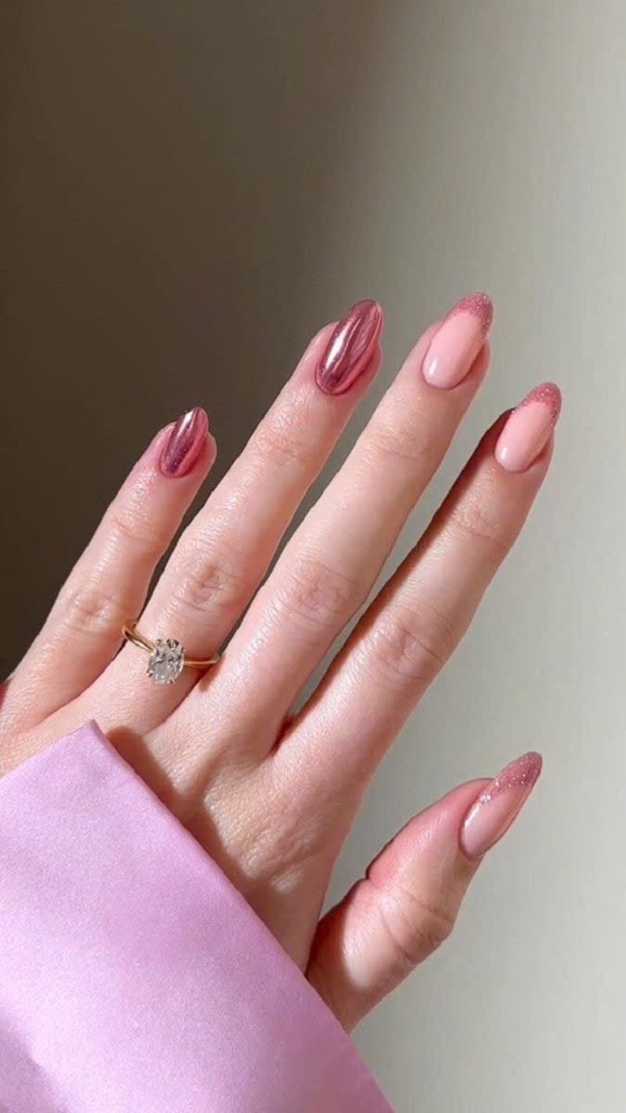 mẫu nail trắng gương đẹp