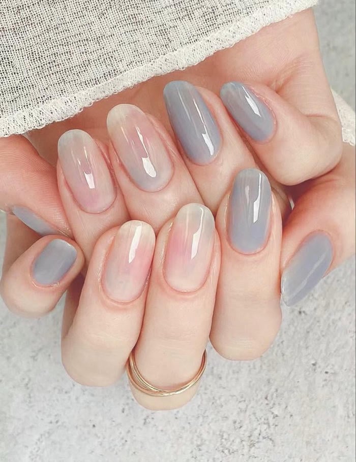 mẫu nail tráng gương ngọc trai