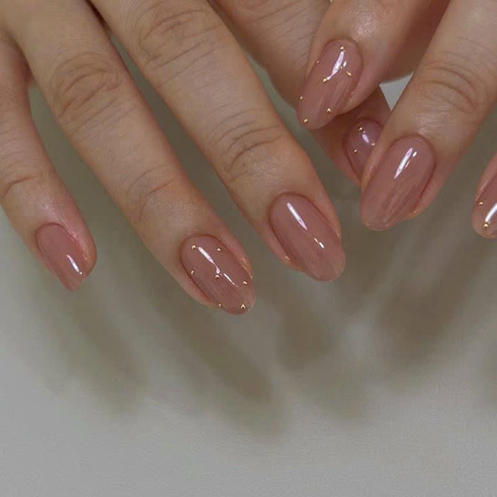 mẫu nail trắng gương xinh
