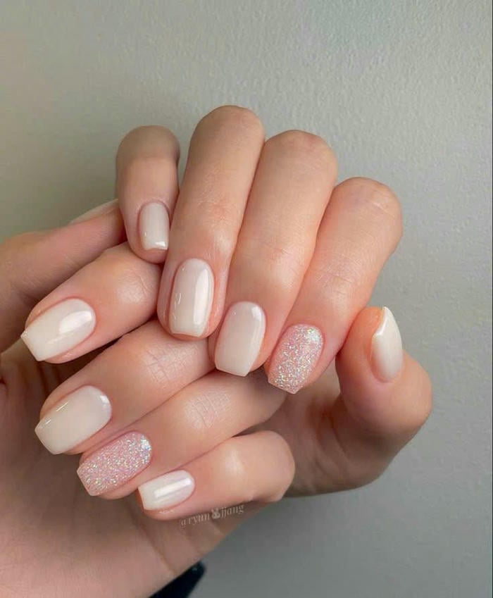 mẫu nail trắng