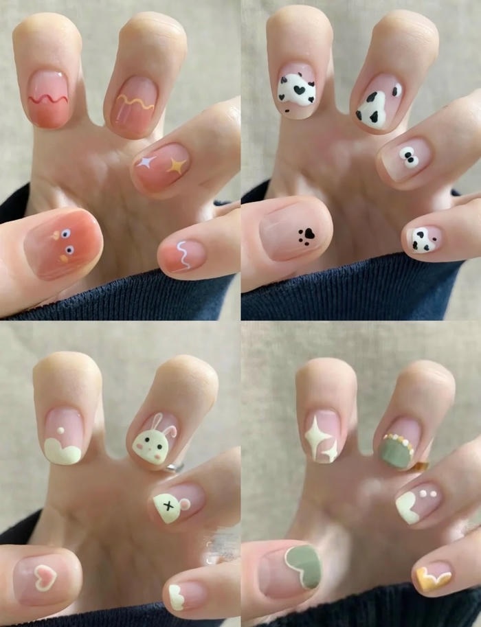 mẫu nail vẽ cute dễ làm