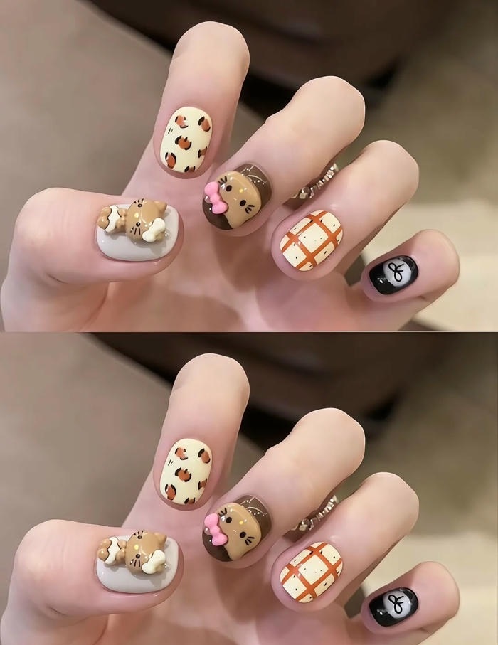 mẫu nail vẽ cute hiện đại