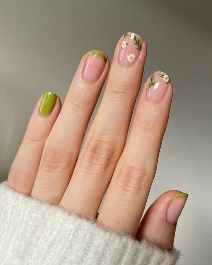 mẫu vẽ hoa cúc nail cực đẹp