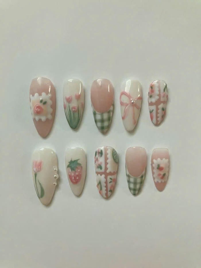 mẫu vẽ móng tay hoa đơn giản đẹp