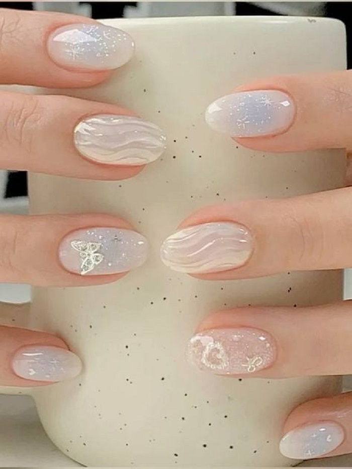 nail ánh ngọc trai siêu xinh