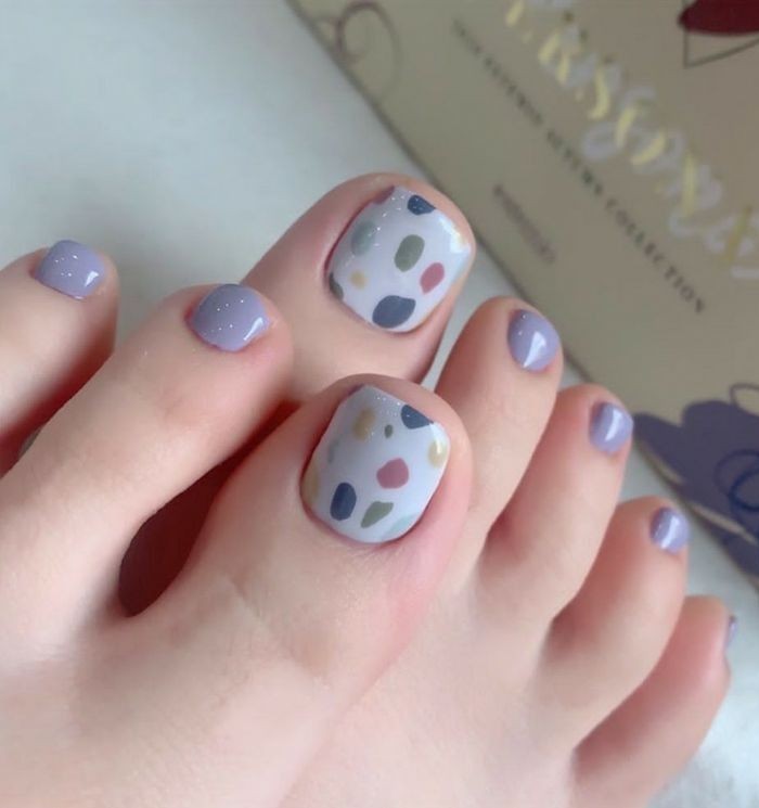 nail chân đơn giản cực sang