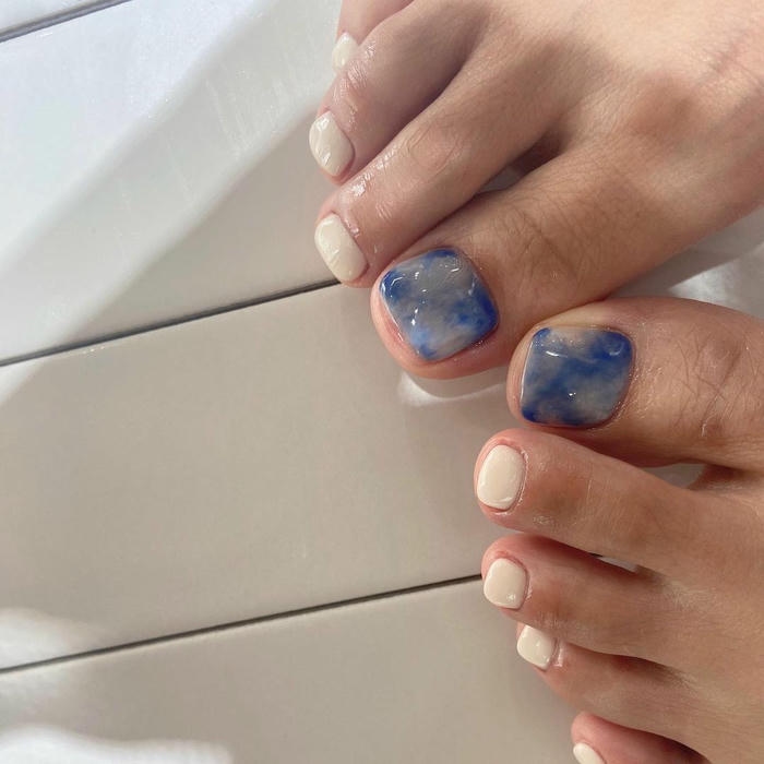 nail chân đơn giản cực xinh