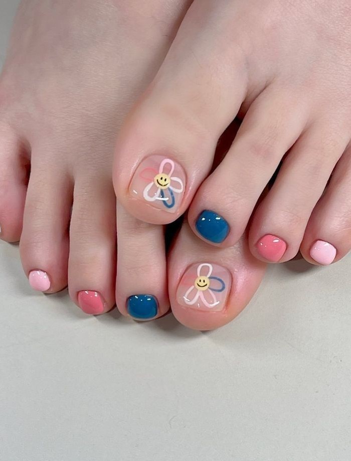 nail chân đơn giản đáng yêu