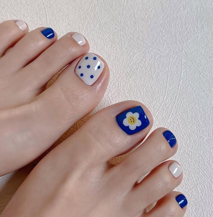 nail chân đơn giản dễ thương